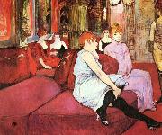 Henri De Toulouse-Lautrec Salon at the Rue des Moulins oil painting